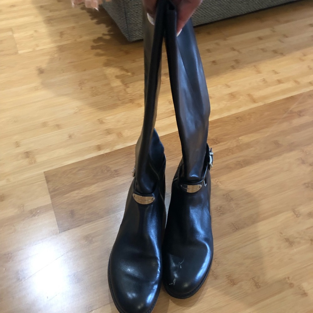 Michael Kors Black Leather Riding Boots